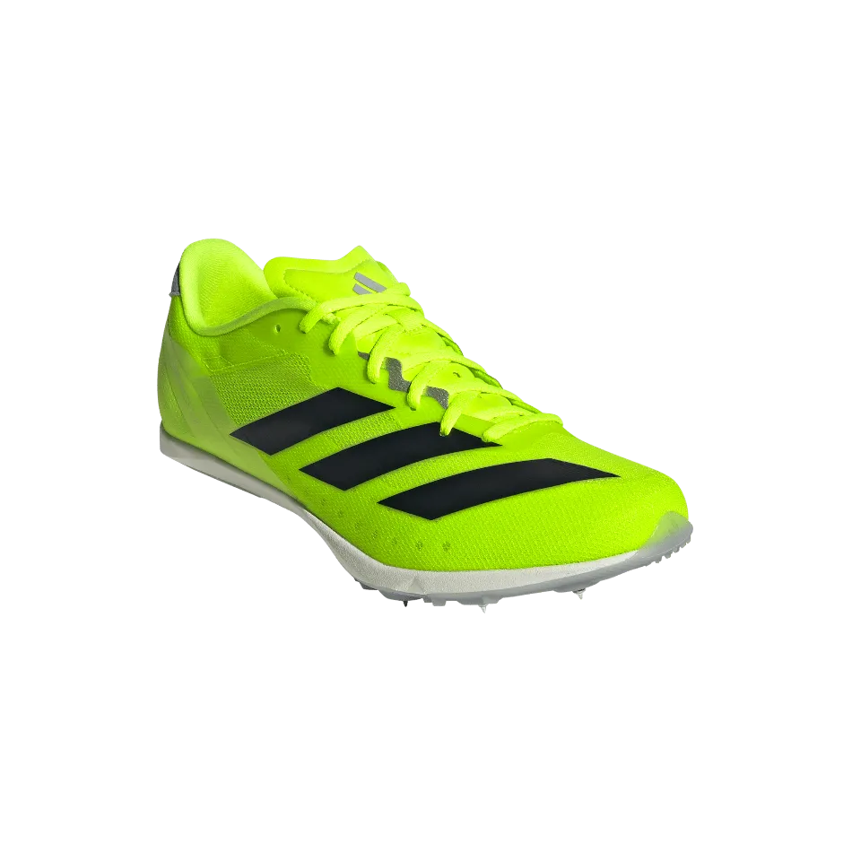 Adidas Unisex Distancestar Running Shoes in Lucid Lemon/Core Black/Halo Silver SS25