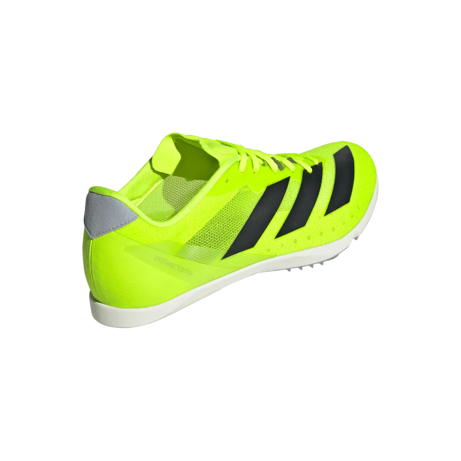 Adidas Unisex Distancestar Running Shoes in Lucid Lemon/Core Black/Halo Silver SS25