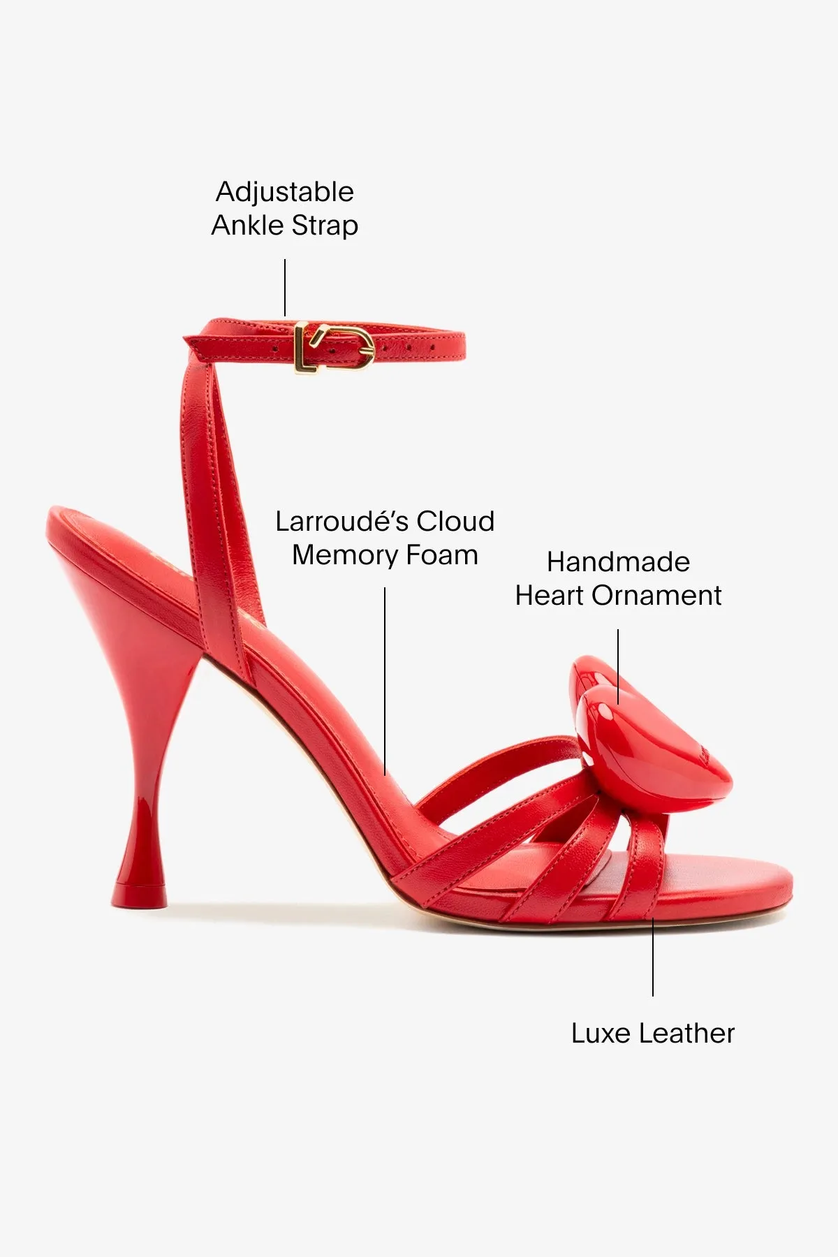 Amore Sandal in Scarlet Leather