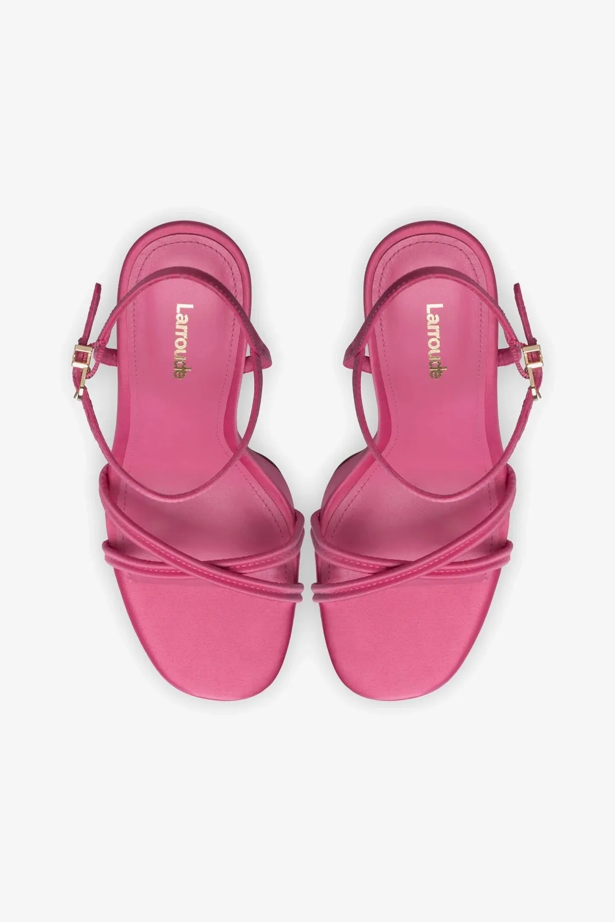 Annie Platform Sandal In Pink Satin