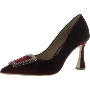 Aubree Womens Velvet Pointed Toe Pumps