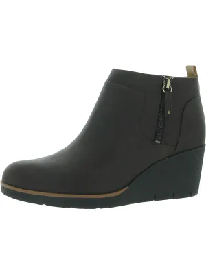 Bianca Womens Faux Leather Round Toe Booties