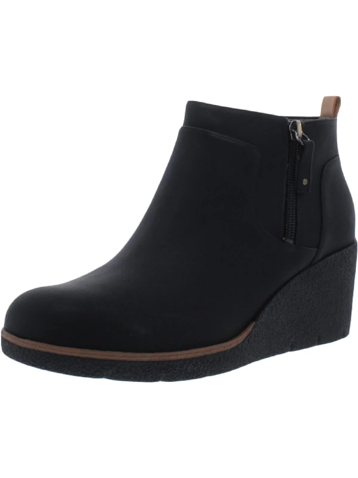 Bianca Womens Faux Leather Round Toe Booties