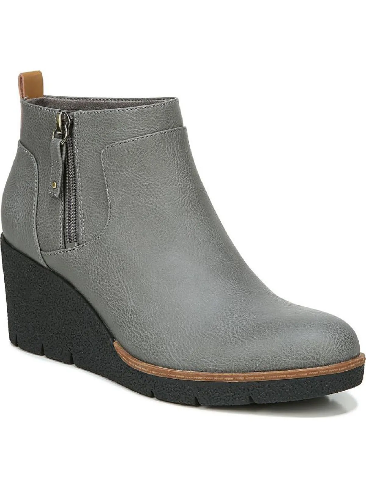 Bianca Womens Faux Leather Round Toe Booties