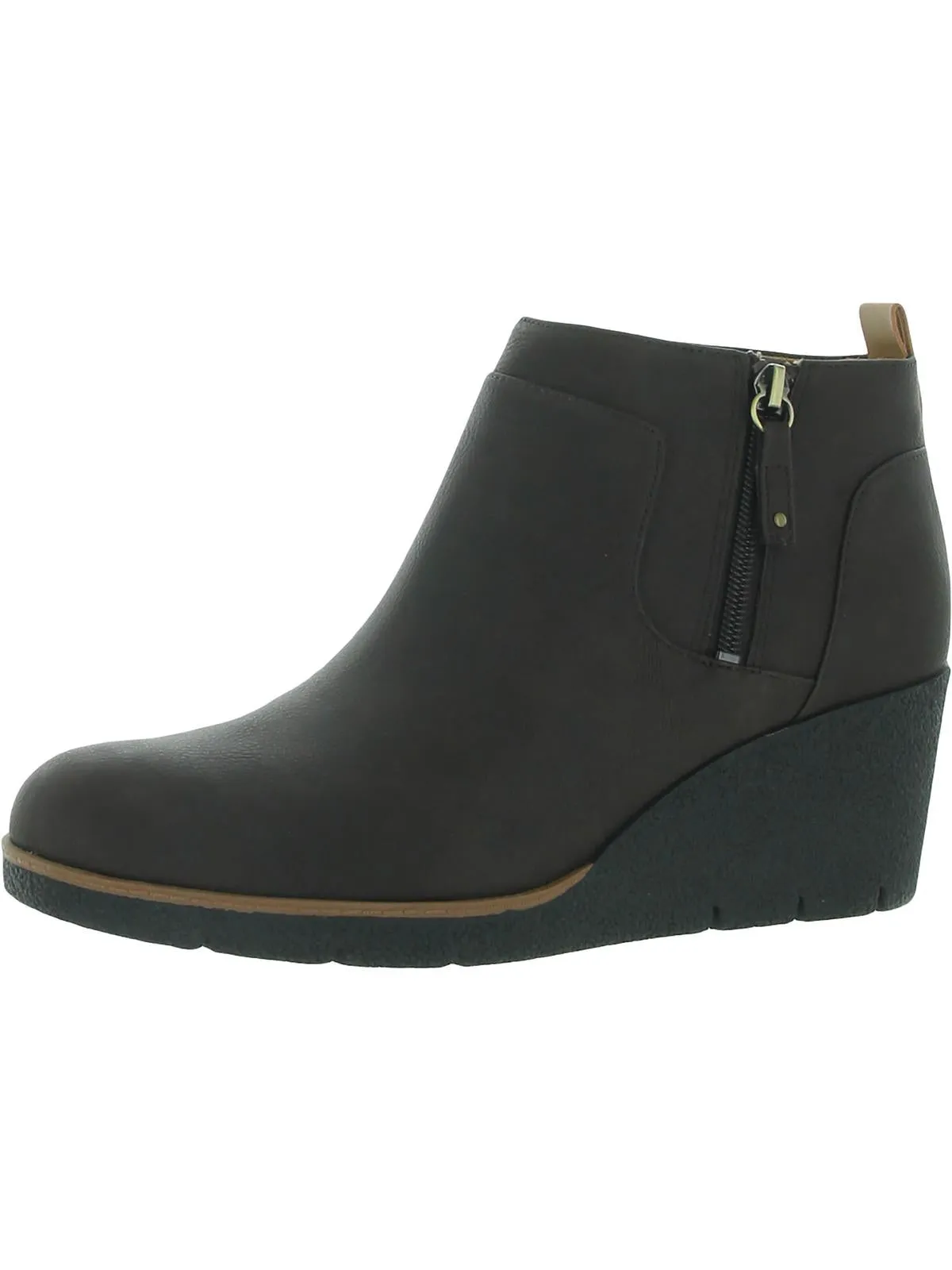 Bianca Womens Faux Leather Round Toe Booties