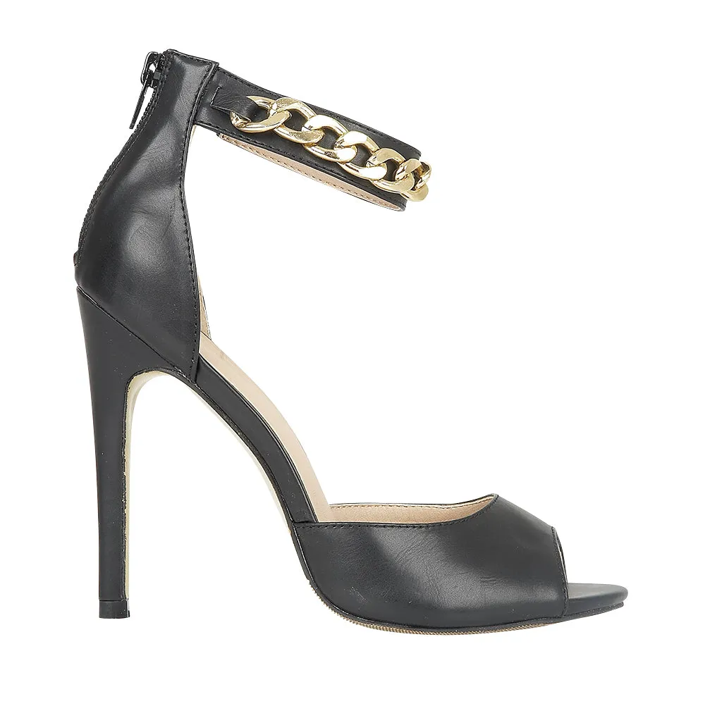 Black Pu Flat Shoes
