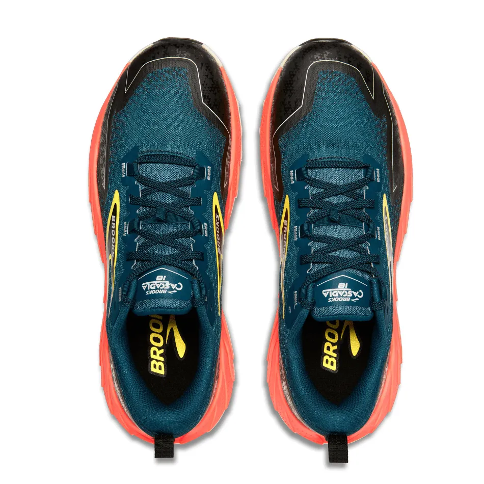 Brooks Men's Cascadia 18 Running Shoes in Legion Blue/Black/Flame SS25