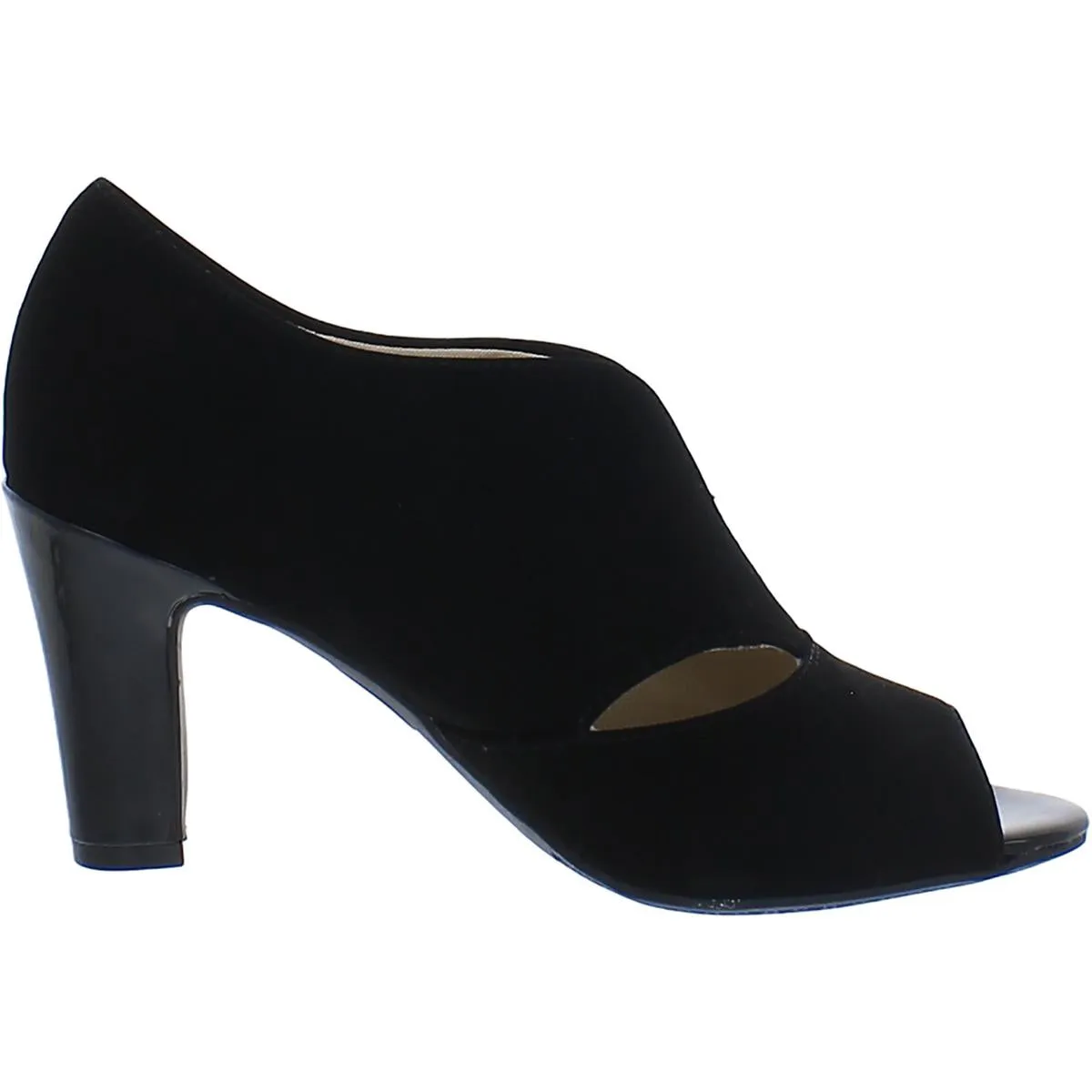 Cambry Womens Faux Suede Round Toe Peep-Toe Heels