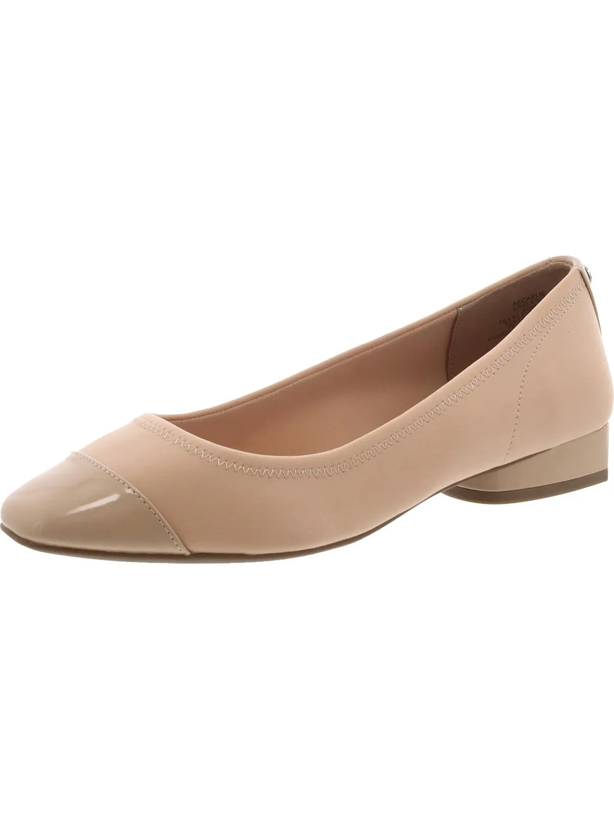 Carlie Womens Patent Square Toe Flat Shoes