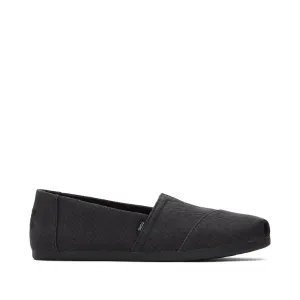 Classic Alpargata Black Distressed Twill
