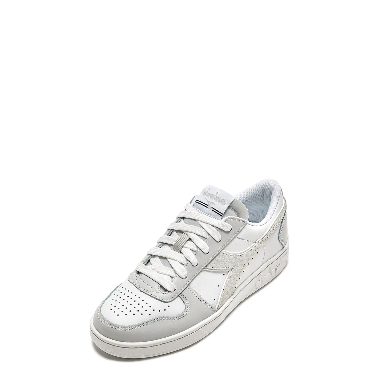 Diadora Womens Magic Basket Low Leather Trainer Dawn Blue / White