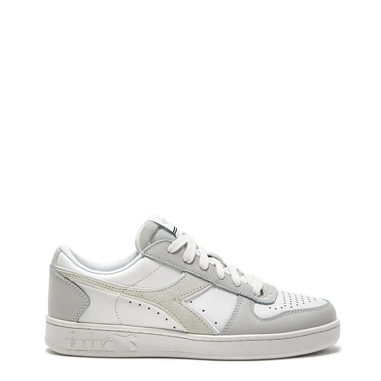 Diadora Womens Magic Basket Low Leather Trainer Dawn Blue / White