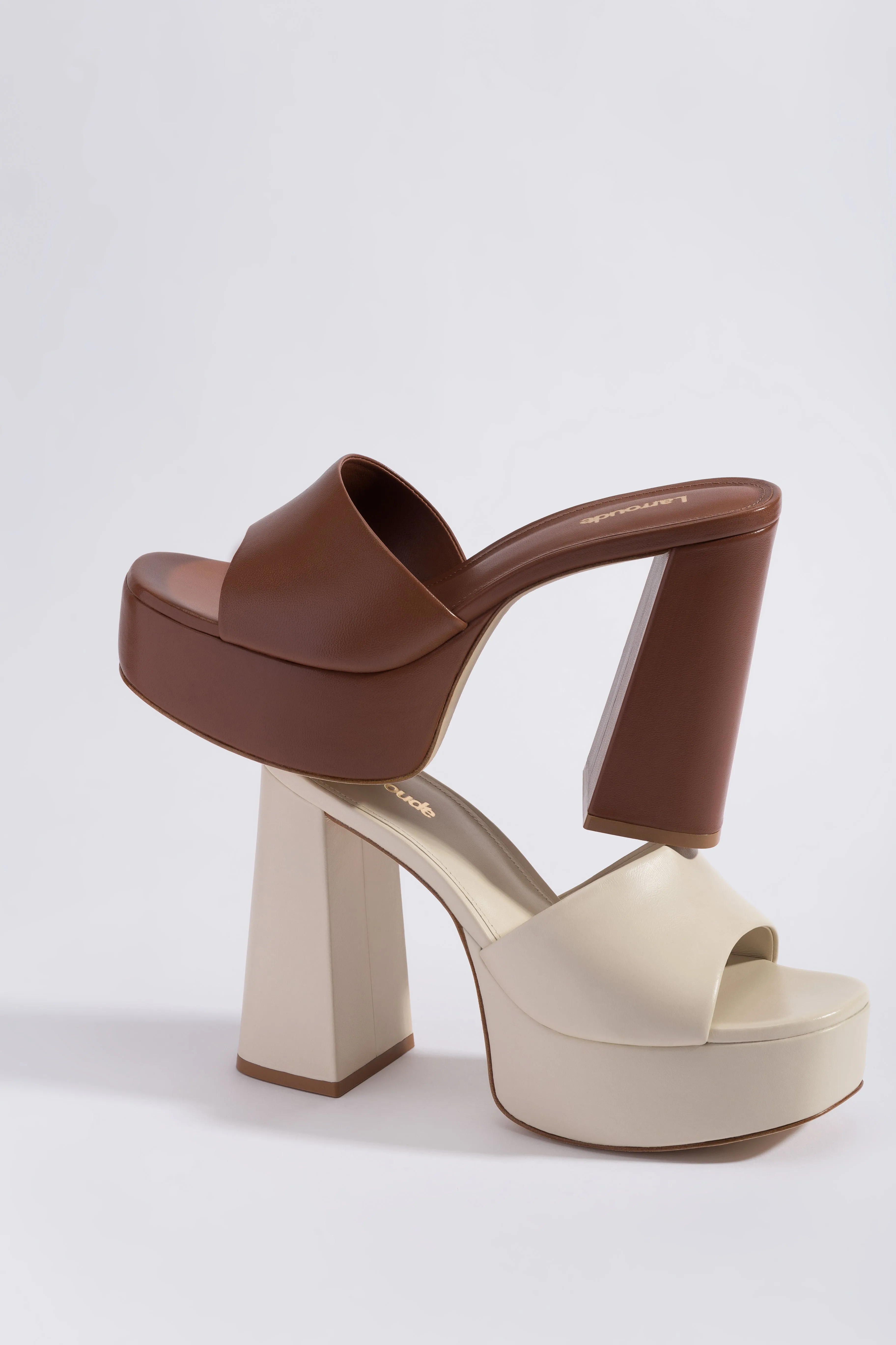 Dolly Mule In Caramel Leather