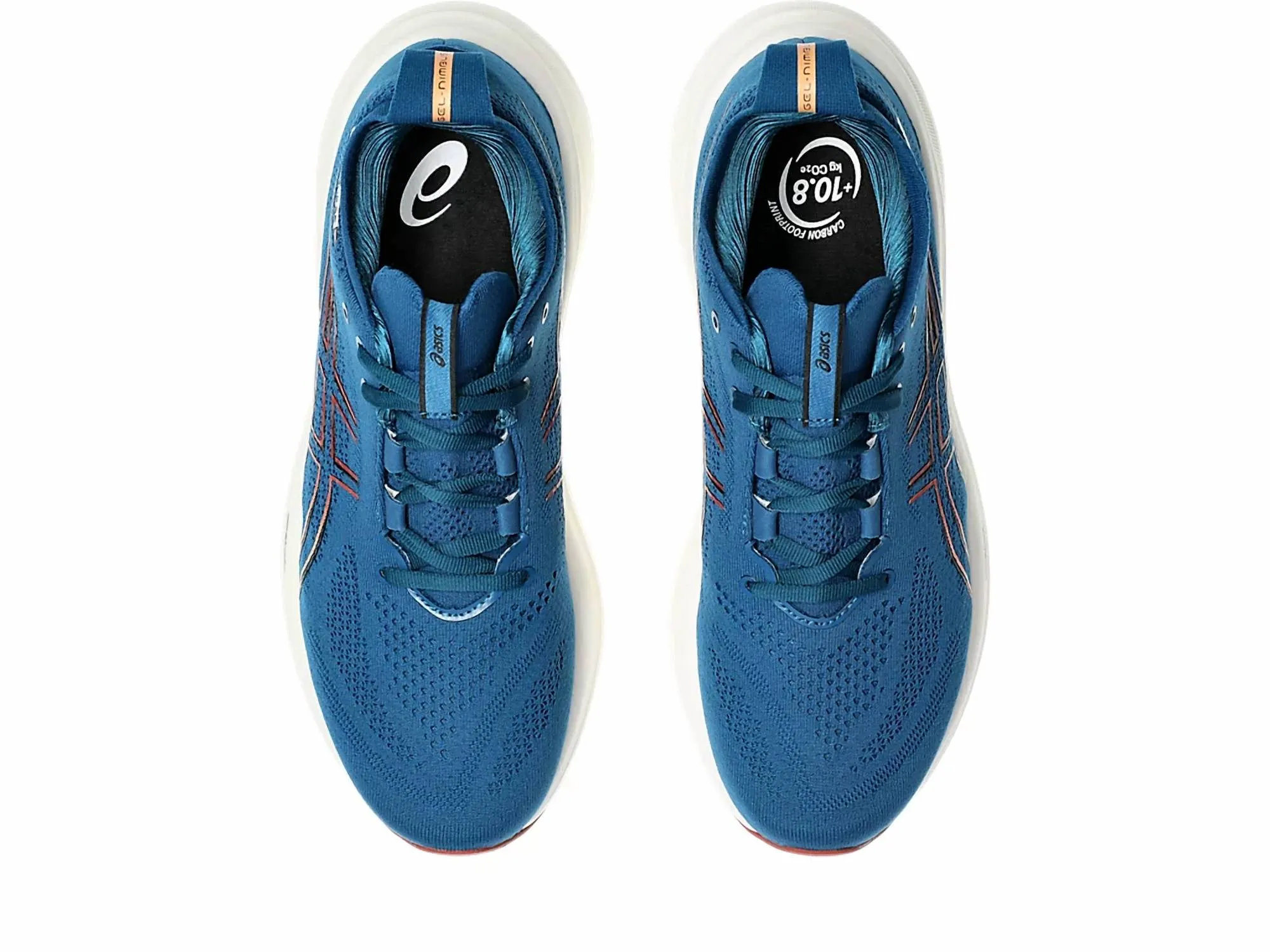 Men's Gel Nimbus 26 Running Shoes In Rich Navy/faded Orange