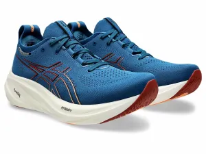 Men's Gel Nimbus 26 Running Shoes In Rich Navy/faded Orange