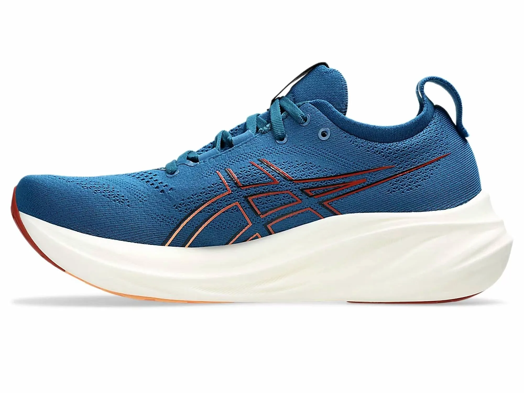 Men's Gel Nimbus 26 Running Shoes In Rich Navy/faded Orange