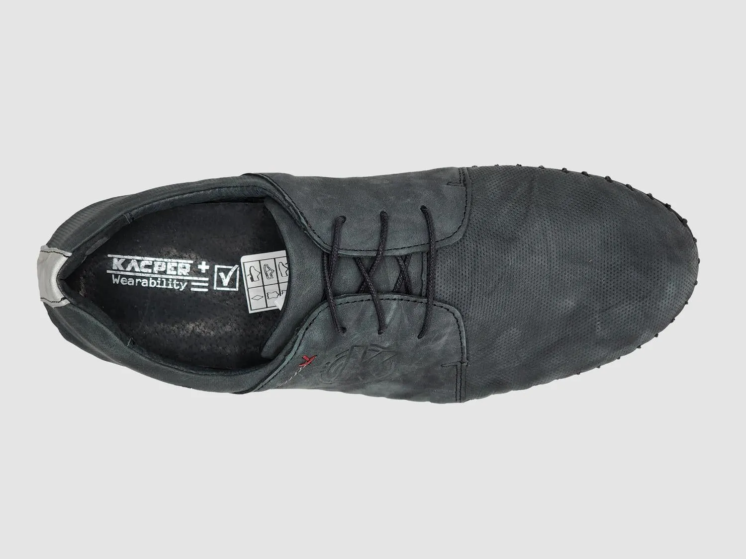 Men's Stitched Leather Shoes In Graphite