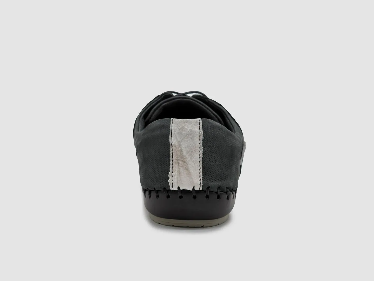 Men's Stitched Leather Shoes In Graphite