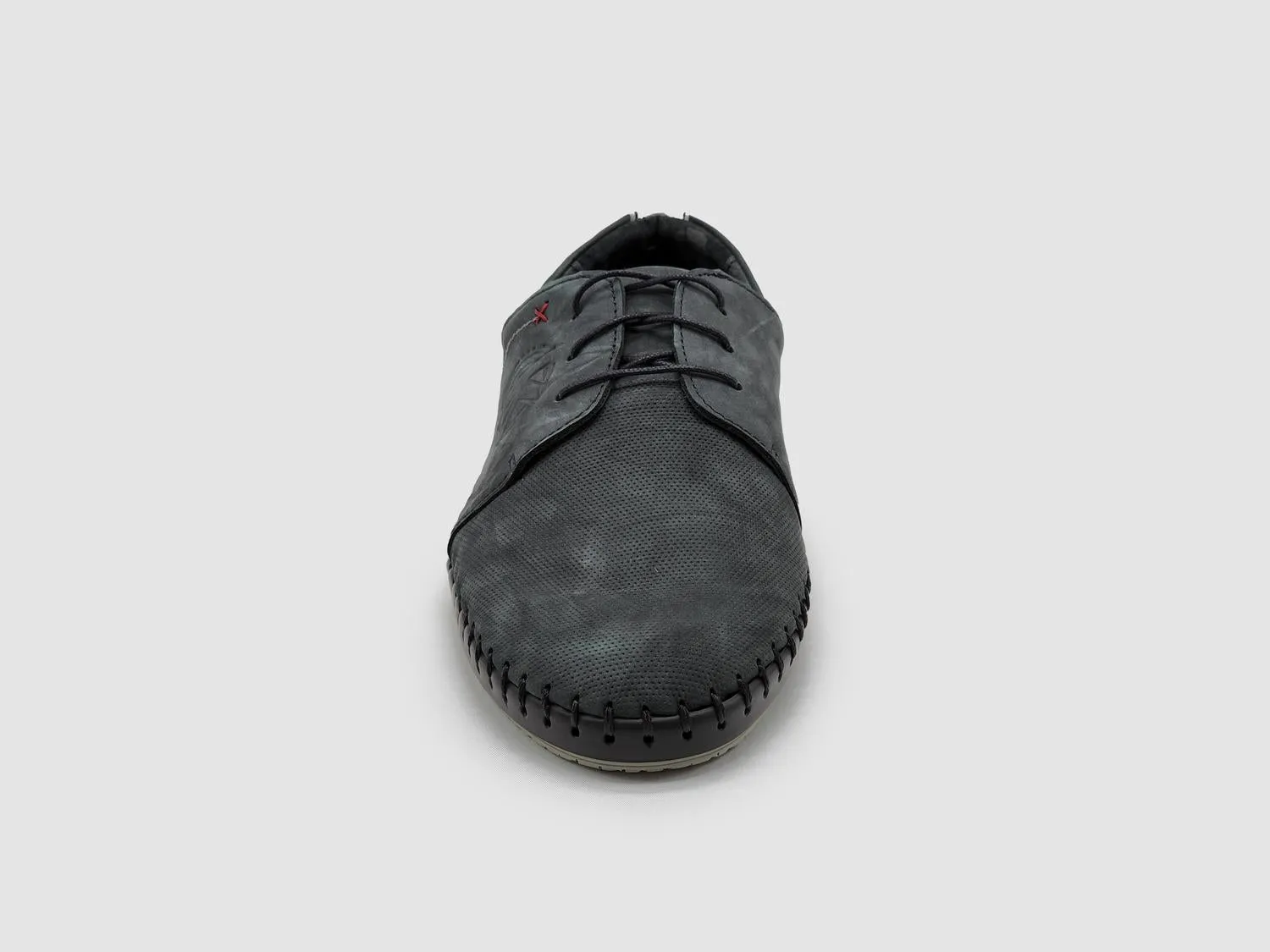 Men's Stitched Leather Shoes In Graphite