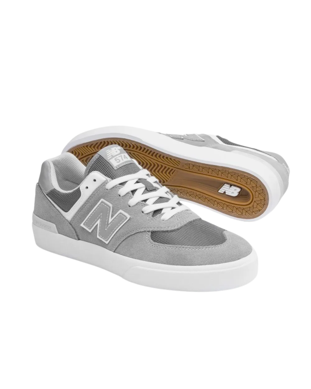 Numeric 574 Vulcanized Shoes in Grey & White