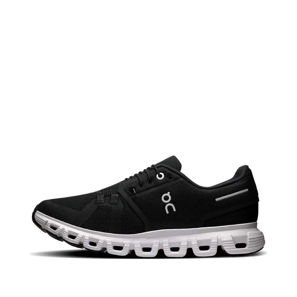 On Women's Cloud 6 Sneaker in Black/White
