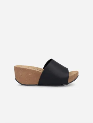 Rossella Women's Vegan Corn Leather Wedges | Black
