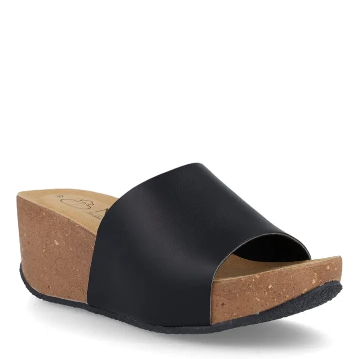 Rossella Women's Vegan Corn Leather Wedges | Black
