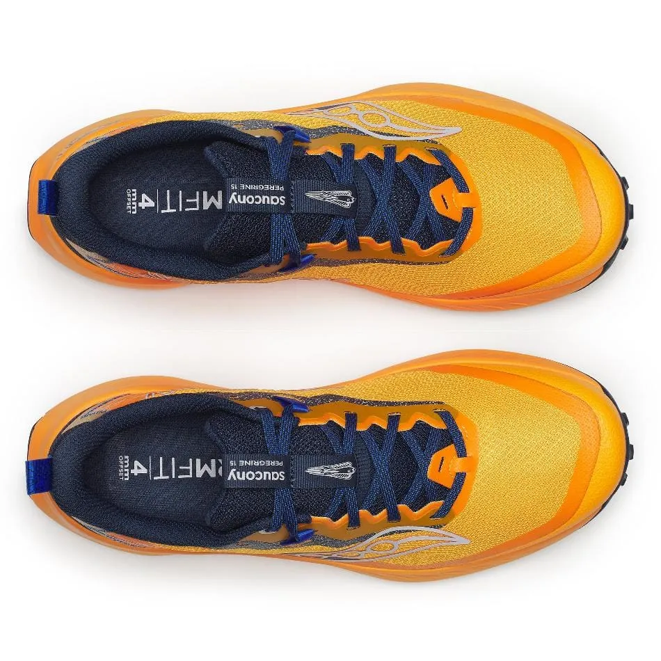 Saucony Men's Peregrine 15 Running Shoes in Peel/Navy SS25