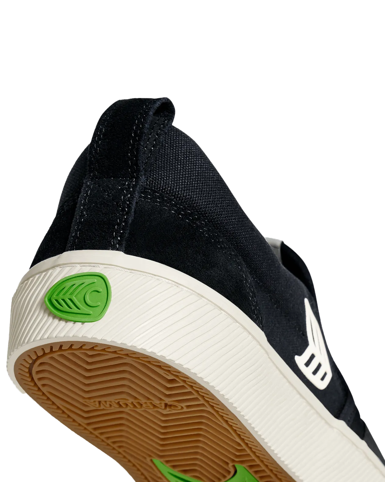 Slip On Skate Pro Shoes in Black Suede & Ivory Logo