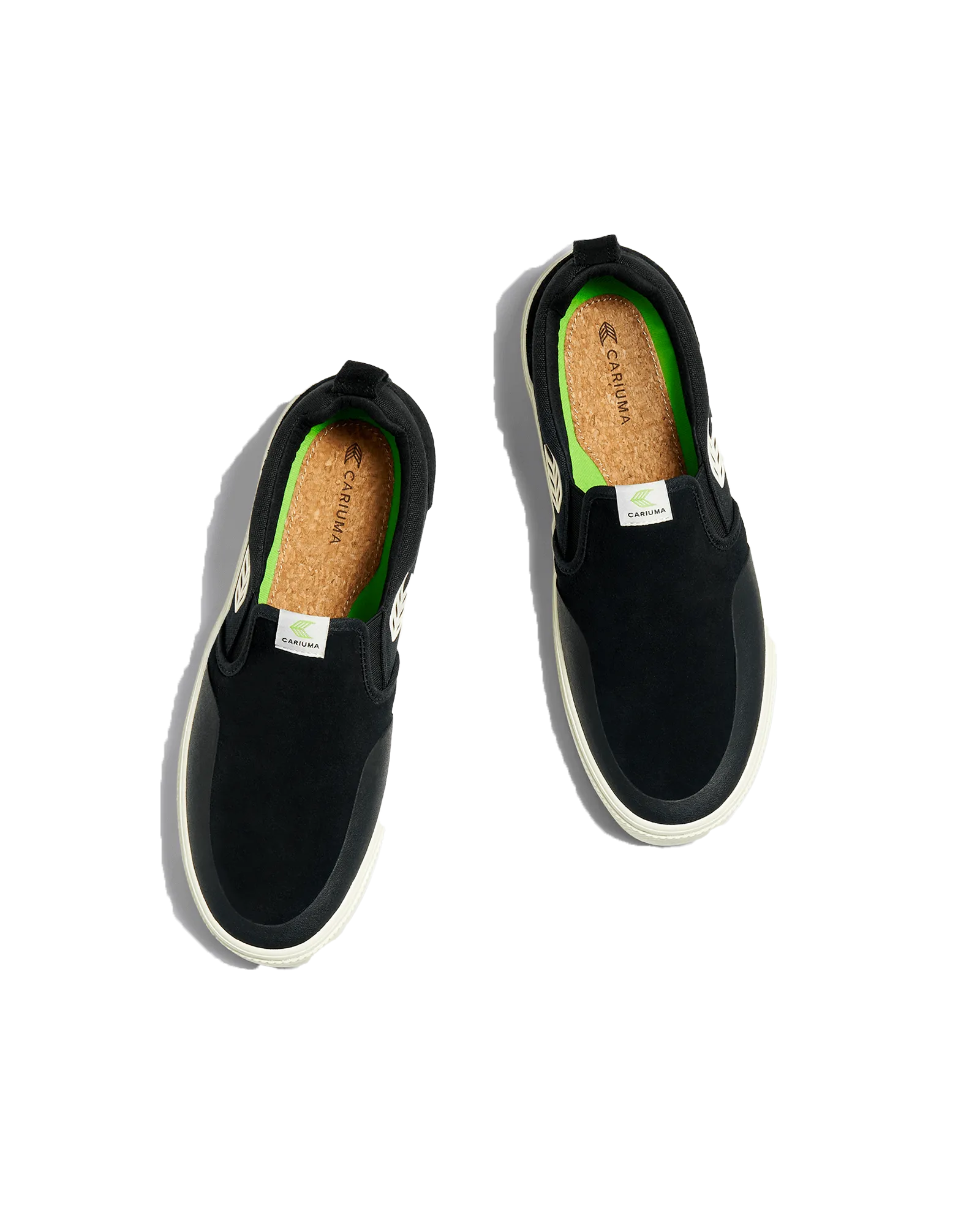 Slip On Skate Pro Shoes in Black Suede & Ivory Logo