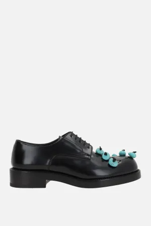 Stone derby shoes in brushed leather