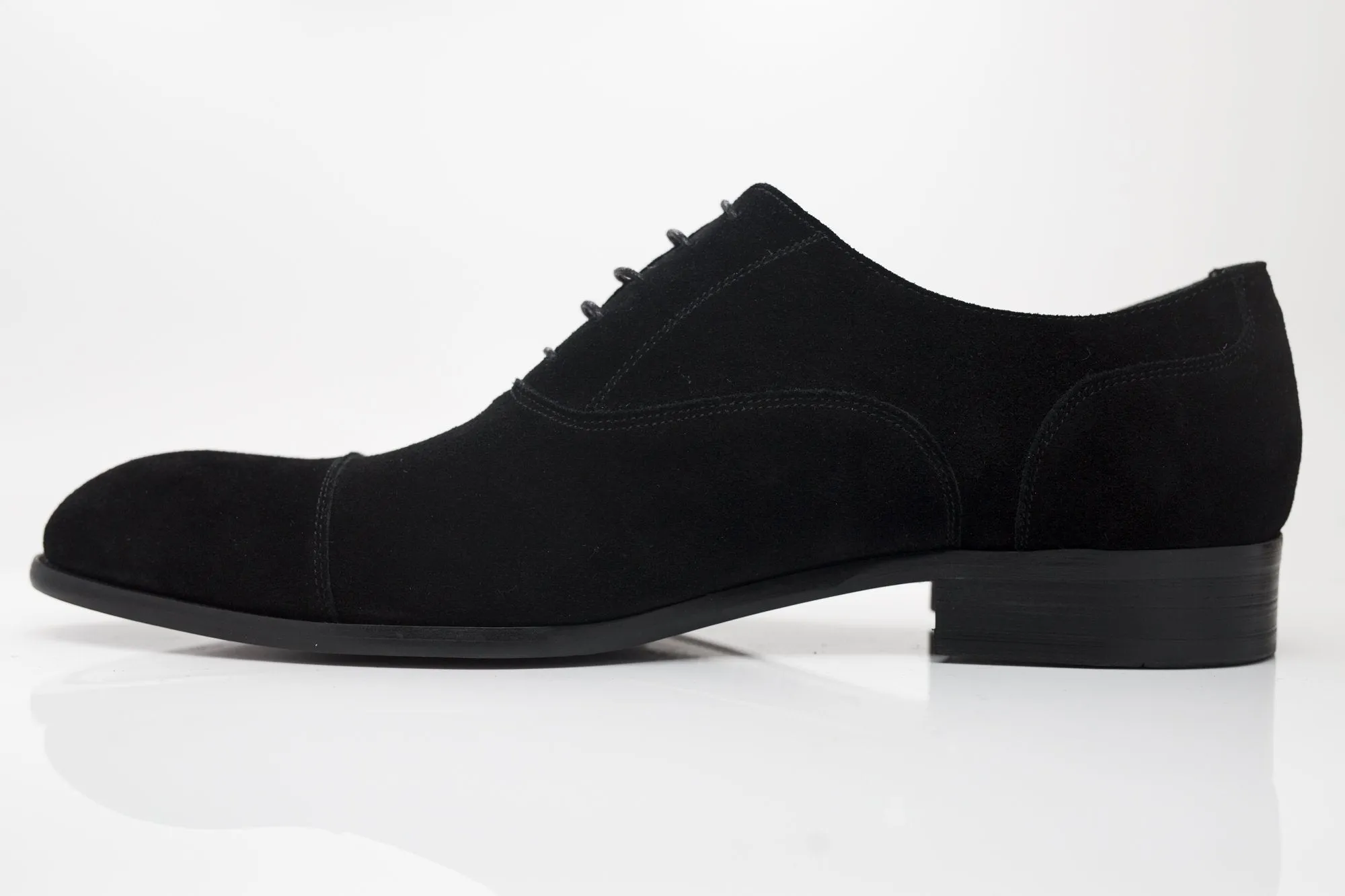Suede Lace-Up Oxford Black
