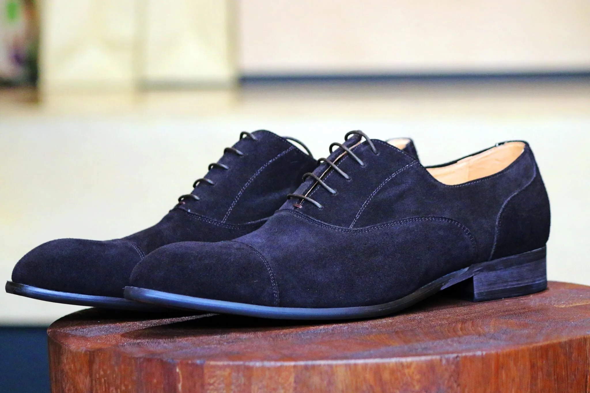 Suede Lace-Up Oxford Black