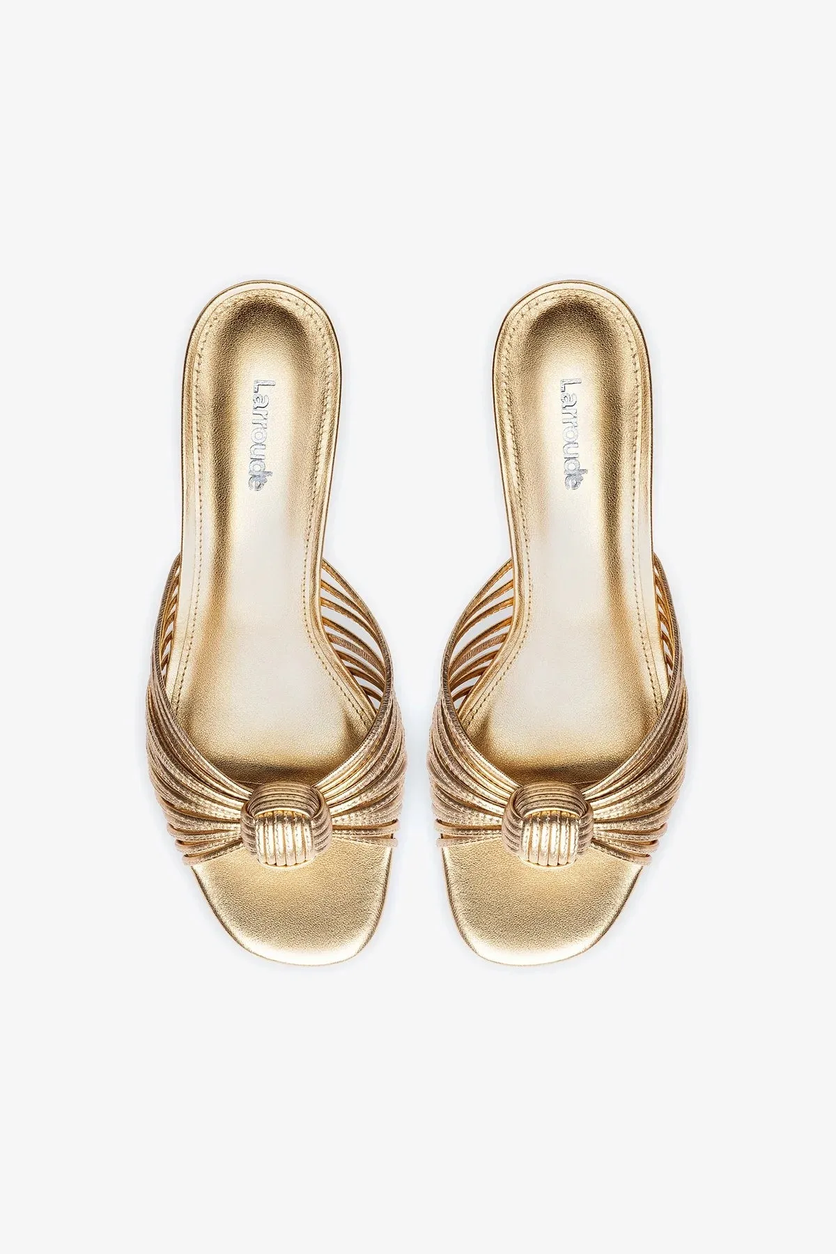 Valerie Mule In Gold Metallic Leather
