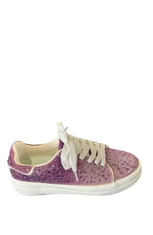 Women's Bedazzled Tennis Shoe In Purple Ombre