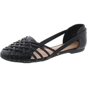 Womens Criss-Cross Manmade Flat Shoes