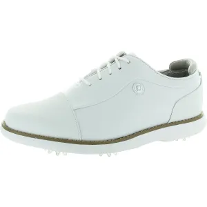 Womens Lace-Up Faux Leather Golf Shoes