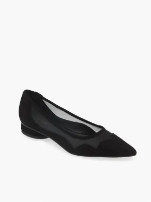 Women's Shelby Pointed Toe Flat Shoes In Black Suede